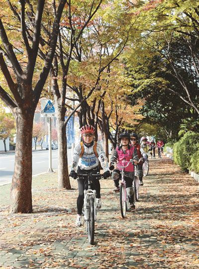 "자전거를 타고 달릴 때, 속도와 사람의 관계는 순결하다." 소설가 김훈은 자전거 타기를 이렇게 예찬했다. 속도를 버리고 길의 꿈을 담는 자전거에 몸을 맡기기에 더없이 좋은 계절이다. 이성덕기자 sdlee@hk.co.kr