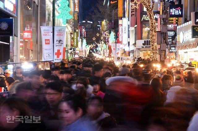 지난 25일 명동거리