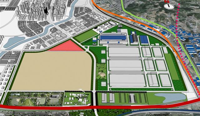 삼성전자 평택 반도체 단지 조감도. 삼성전자가 경기도 평택 고덕산업단지에서 '삼성전자 평택 반도체단지 기공식'을 개최하고 본격적인 라인 건설에 착수했다고 7일 밝혔다. 삼성전자 제공