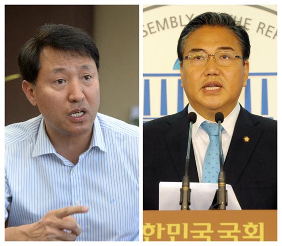 내년 총선에서 서울 종로 출마를 준비중인 오세훈(왼쪽) 전 서울시장과 박진 전 국회의원. 한국일보 자료사진