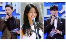 ‘2015 KBS 연예대상’의 MC로 (왼쪽부터)신동엽 설현(AOA) 성시경이 발탁됐다. KBS제공