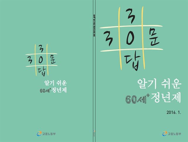 고용노동부가 28일 발간한‘알기 쉬운 정년제 30문 30답’ 문답집. 고용노동부 제공