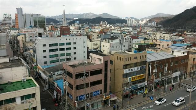 경북 구미시 원평1구역 주택재개발 정비사업 구역 전경