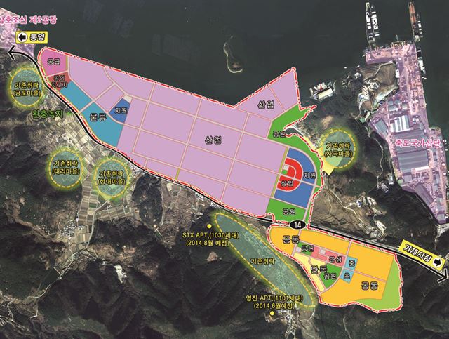 경남도가 신성장동력 ‘5+1사업’으로 추진 중인 거제 해양플랜트국가산단 구상도.