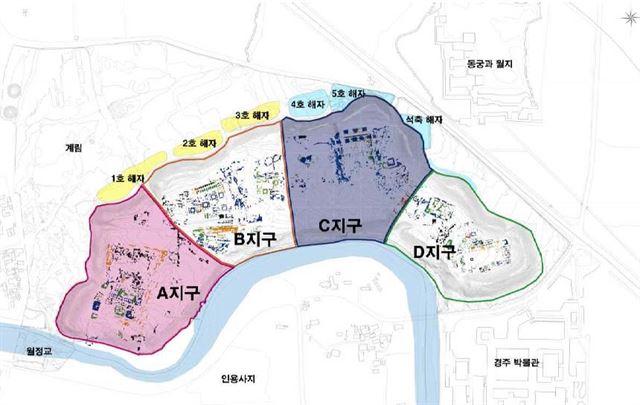 경주 월성 배치도. 문화재청 제공