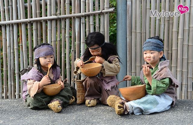 KBS1 사극 ‘장영실’에 카메오로 출연한 송일국의 삼둥이 대한(왼쪽부터), 만세, 민국. KBS제공