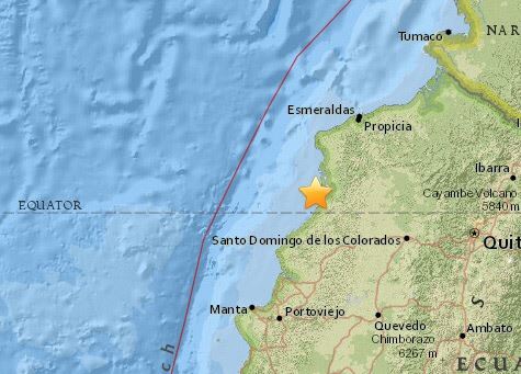 16일에콰도르 북서부 해안에서 규모 7.8의 강진이 발생했다. 미국 지질조사국(USGS)