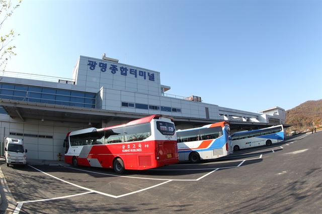 다음달부터 충북 증평행 노선이 신설되는 경기 광명종합버스터미널의 전경. 광명시청 제공