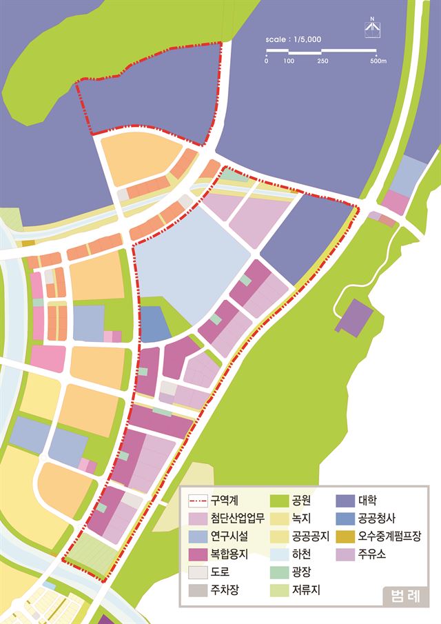 세종시 4생활권에 조성되는 산학연클러스터의 토지이용계획도. 행복청 제공