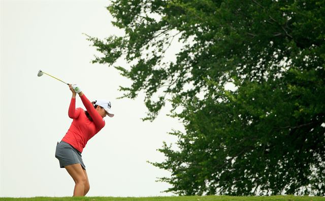 미국 여자프로골프(LPGA) 투어 텍사스 슛아웃 3라운드까지 중간합계 12언더파 201타로 공동 2위에 오른 허미정(하나금융그룹). AFP연합뉴스