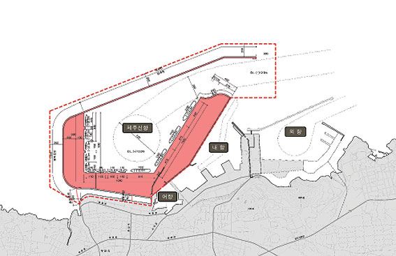 제주 신항만건설 추진 여부가 연말쯤 결정될 것으로 전망된다. 사진은 제주신항만 건설기본계획 및 예정지역 계획평면도. 해양수산부 제공.