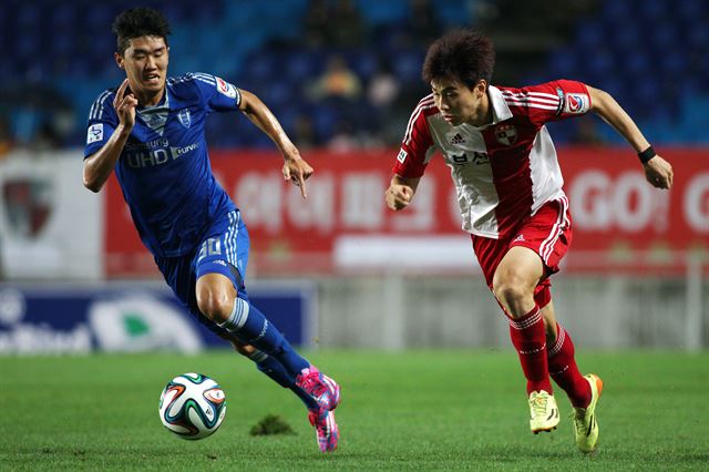 프로 6년차인 수원 삼성의 부주장 신세계(왼쪽). 한국프로축구연맹 제공