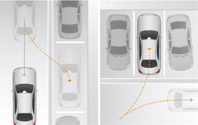 운전자가 '파킹 파일럿' 버튼만 누르면 뉴 E클래스는 스스로 공간을 찾아 주차한다. 메르세데스-벤츠코리아 제공