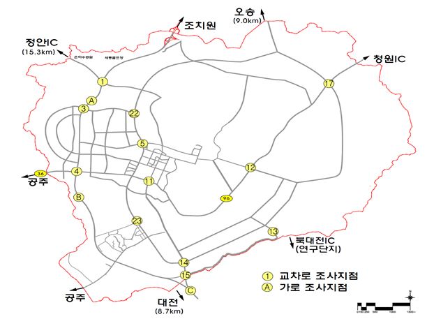 세종 교통 조사 지점. 행복청 제공