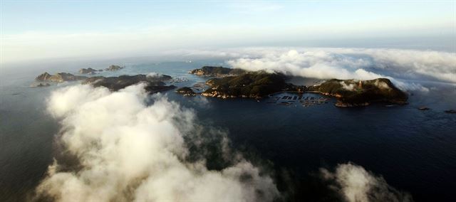 전남 신안군 흑산면 대둔도 상공. 전남도 제공/2015-12-28(한국일보)