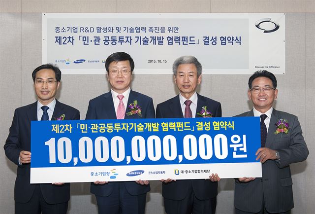 르노삼성차는 중소기업청과 2014년부터 100억원 규모의 1:1 매칭 민ㆍ관협력펀드를 조성하는 등 한국 자동차 산업의 체질개선과 역량강화에 역할을 다하고 있다는 평가를 받고 있다. 르노삼성차 제공