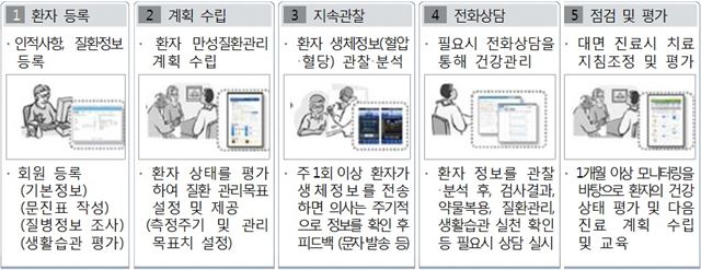 만성질환 관리 서비스 제공 흐름도. 보건복지부 제공