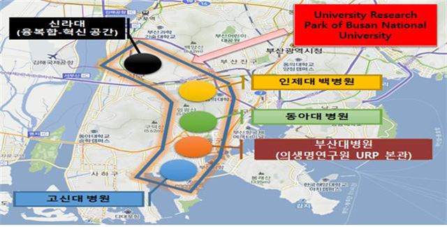 부산 대학산학연연구단지, University Research Park of Busan National University 조성 개념도. 부산시 제공