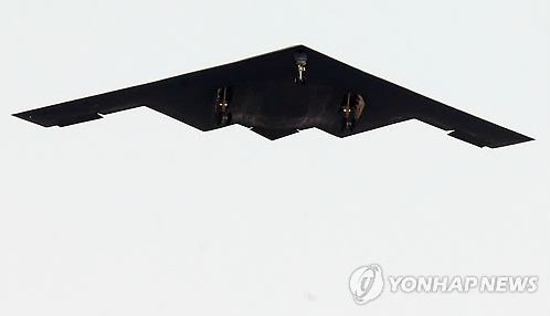 미군의 스텔스 전략폭력기 B-2의 모습. 연합뉴스.