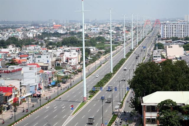 GS건설이 베트남 호찌민시에 건설한 총연장 13.6km 구간의 TBO도로 전경. GS건설 제공