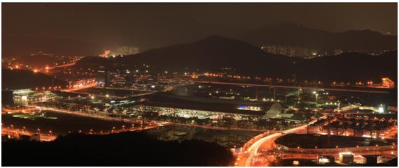 KTX 광명역 야경. 광명시 제공