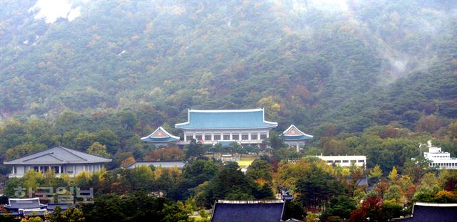 지난달 25일 서울 세종로 한국프레스센터 빌딩에서 바라본 청와대 전경. 홍인기 기자