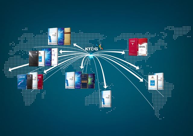 전 세계 50여개국에 판매되고 있는 KT&G 제품들. KT&G 제공