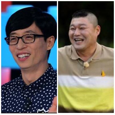 방송인 유재석(왼쪽)가 강호동이 내년 SBS 예능프로그램 '런닝맨'으로 10년 만에 방송 호흡을 맞춘다. SBS 제공