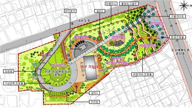 대구 동구 신암동 옛 대구기상대 기념공원 마스터플랜. 대구시 제공