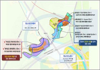 판교 창조경제밸리 공간구상. 국토교통부 제공