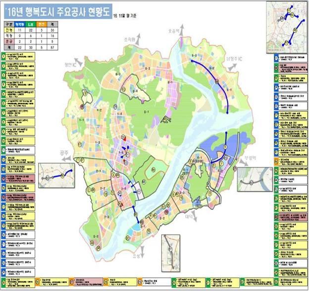 행복도시 건설사업관리 현황도. 행복청 제공