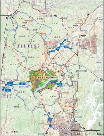 행복도시 2017년 광역도로 사업 노선도. 행복청 제공