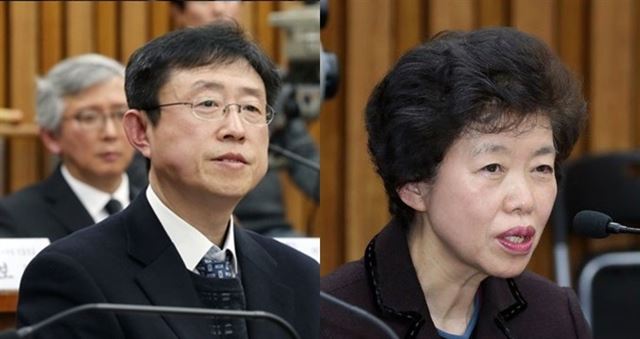 김상만(왼쪽) 대통령 전 자문의, 이임순(왼쪽) 순천향대교수. 뉴스1, 연합뉴스