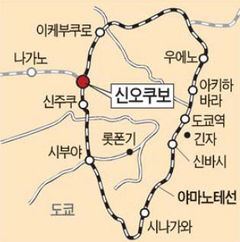 도쿄 JR야마노테선(山手線) 전철 노선도