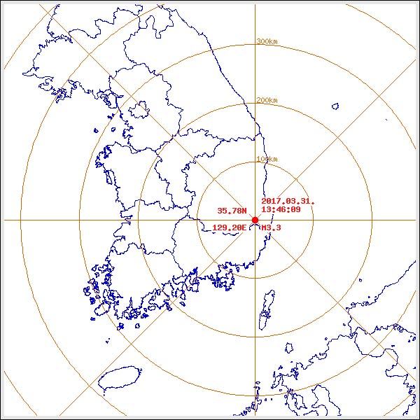 경주 지진 위치도