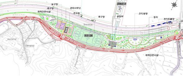 세종시 3생활권 솔바람 수변공원 내 다목적 운동장 시설계획도. 행정중심복합도시건설청 제공