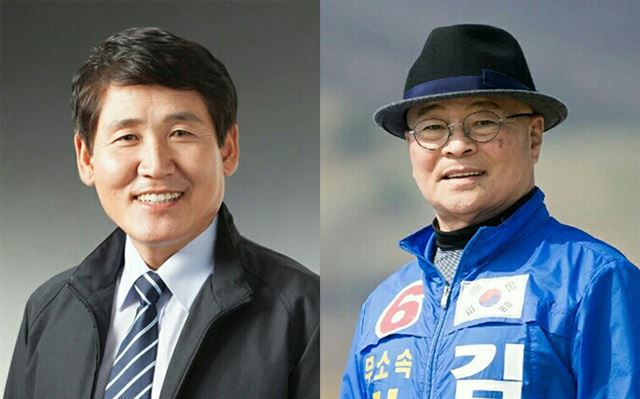 12일 실시되는 경북 구미시의원 사 선거구의 자유한국당 최경동 후보(왼쪽)와 무소속 김형식 후보(오른쪽).