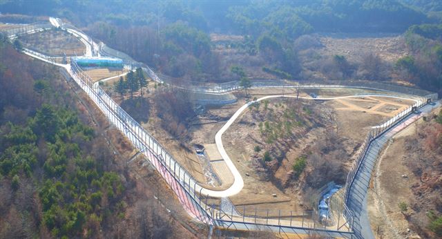 백두산 호랑이가 추가 방사될 예정인 경북 봉화 국립 백두대간 수목원 호랑이 숲 전경. 산림청 제공