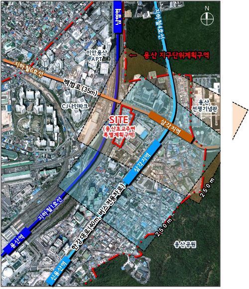 서울시가 용산구 한강로2가에 짓는 ‘역세권 2030 청년주택’ 1호의 사업부지 모습. 서울시 제공