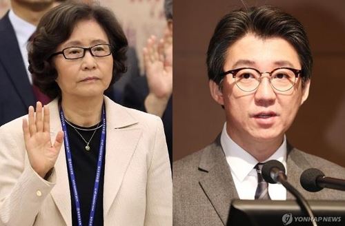 박명진 한국문화예술위원회 위원장과 김세훈 영화진흥위원회 위원장. 연합뉴스