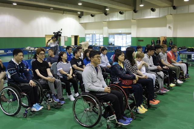 경기도 이천훈련원에 모인 장애인탁구 국가대표 선수단 <사진=대한장애인탁구협회>