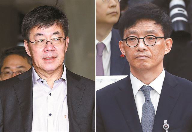 ‘돈봉투 만찬’사건으로 면직 청구된 이영렬 전 서울중앙지검장(왼쪽)과 안태근 전 법무부 검찰국장.