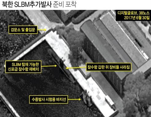 북한 SLBM 추가발사 준비 포착. 38노스