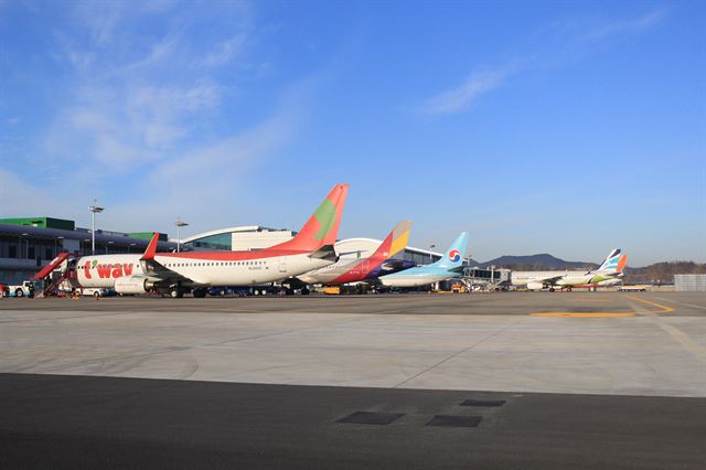 대구국제공항 계류장 전경. 대구시 제공