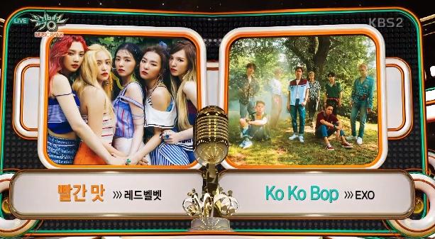 레드벨벳, 엑소가 '뮤직뱅크' 1위를 두고 맞붙는다. KBS2 '뮤직뱅크' 캡처