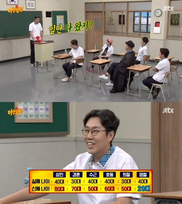 ‘아는 형님’ 김영철이 신체 나이 20대에 등극했다. JTBC '아는 형님' 캡처