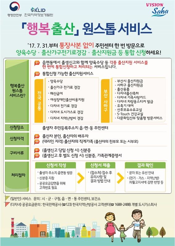 행복출산 원스톱 서비스. 행정안전부 제공