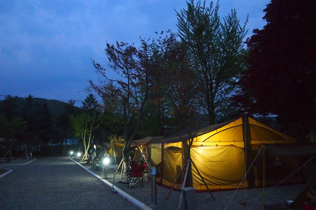 저녁 시간대 파주별난독서캠핑장 모습. 독서캠핑장 제공