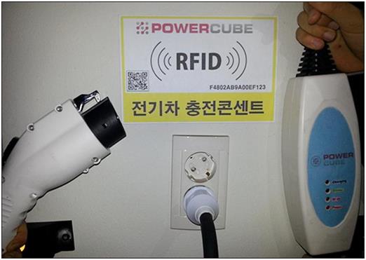 RFID 기술을 활용한 전기차 충전시설. 인천시 제공