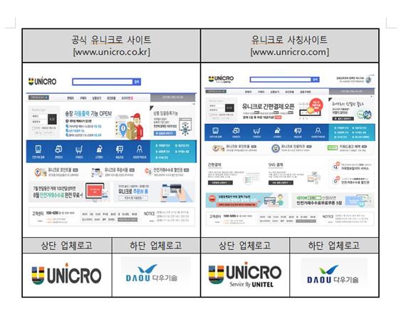 안전결제사이트와 가짜 안전결제사이트. 서울시 제공